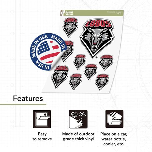 Desert Cactus University of New Mexico Sticker Lobos Unm Lobos Vinyl Scal in Saudi Arabia
