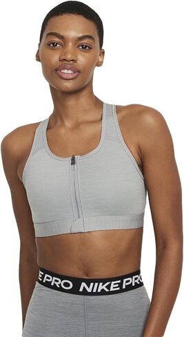 Nike Dri-Fit Swoosh للسيدات المتوسطة الدعم المبطنة الرمز البريدي الصدرية (AS1 ، Alpha ، X_S ، S ، العادية ، العادية ، الرمادي ، XS) in Saudi Arabia