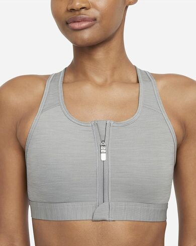 Nike Dri-Fit Swoosh للسيدات المتوسطة الدعم المبطنة الرمز البريدي الصدرية (AS1 ، Alpha ، X_S ، S ، العادية ، العادية ، الرمادي ، XS) in Saudi Arabia