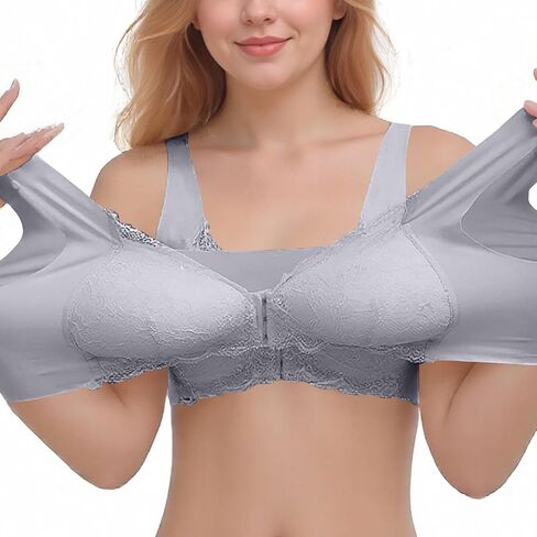 Daisy Bras لكبار السن 3 حزمة الإغلاق الأمامي لا يوجد دانتيل داخلي ملطخ حمالات صامتة كاملة in Kuwait
