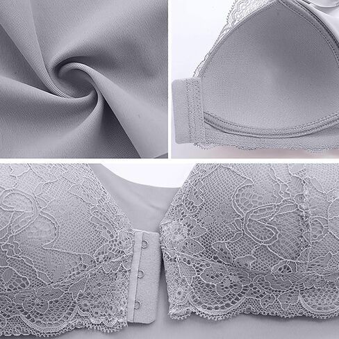 Daisy Bras لكبار السن 3 حزمة الإغلاق الأمامي لا يوجد دانتيل داخلي ملطخ حمالات صامتة كاملة in Kuwait