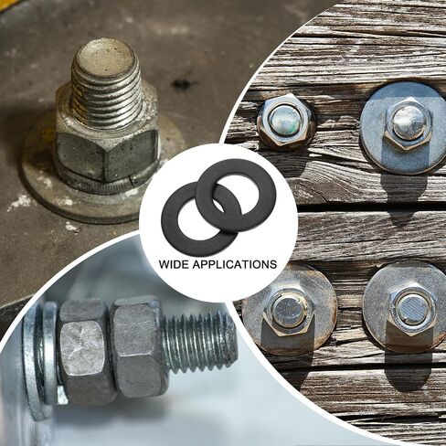 UXCELL 20PCS M20 غسالة مسطحة ، معرف الصلب الكربوني 21 مم × 37 مم OD X 3MM لمسمار الترباس ، إصلاح المصانع ، المطابخ ، المتاجر ، البناء في الهواء الطلق ، الأسود in Saudi Arabia