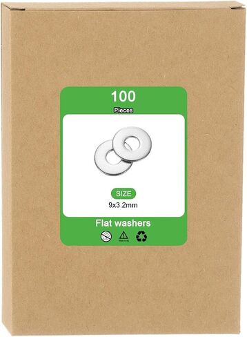 uxcell 100pcs m3 غسالة مسطحة ، 304 معرف الفولاذ المقاوم للصدأ 3.2 مم × 9 ملم OD x 0.8 ملم لمسمار الترباس ، وإصلاح المصانع ، والمطابخ ، والمتاجر ، والبناء في الهواء الطلق ، والفضي in Saudi Arabia