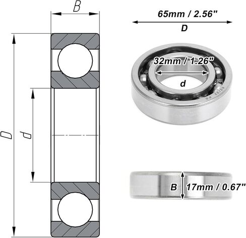 Acropix 62/32 محامل كرة أخدود عميقة P0 32x65x17mm محامل مشحمة in Kuwait