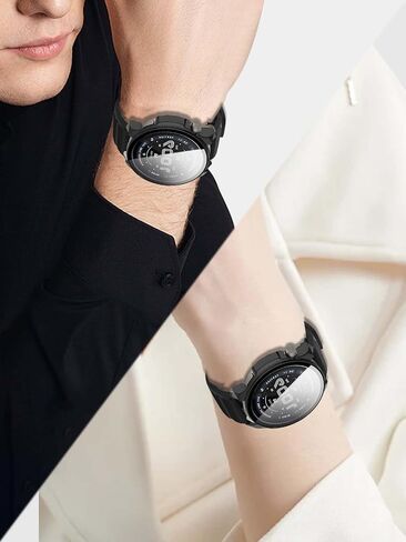 2Pack Case for AmazFit Balance 2 ، Watch Cover Smart Watch ، فيلم زجاجي مضمّن 9 ساعات ، جهاز كمبيوتر صلب ، سهلة التثبيت ، شاشة لتوازن AmazFit 2 (أسود+أسود) in Saudi Arabia