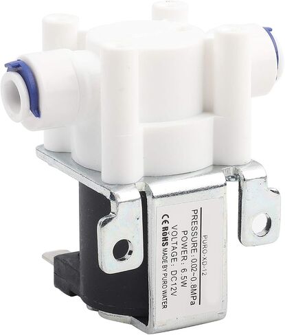 Water Valve, Puro-XD-12 Water Valve Power 6.5w DC 12V Water Electric Solenoid Magnetic Purifier Valve Quick Connect Normally Close for 1/4 inch Tube in Saudi Arabia