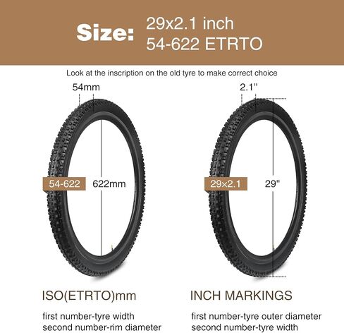 WEEROCK 2 Pack 26/27.5/29 Bike Tire,26X2.1/27.5X2.1/ 29X2.1 Mountain Bike Tire, MTB Tyre, with/Without Inner Tubes, Lightweight Folding Bead Replacement Tyre for 26/27.5/29 Inch Mountain Bicycles in Kuwait