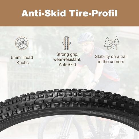 WEEROCK 2 Pack 26/27.5/29 Bike Tire,26X2.1/27.5X2.1/ 29X2.1 Mountain Bike Tire, MTB Tyre, with/Without Inner Tubes, Lightweight Folding Bead Replacement Tyre for 26/27.5/29 Inch Mountain Bicycles in Kuwait