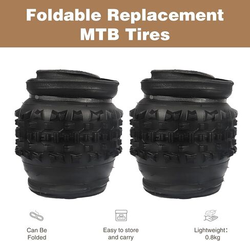 Weerock 2 Pack 26/7.5/29 إطار الدراجة ، 26x2.1/27.5x2.1/29x2.1 إطار الدراجات الجبلية ، MTB ، مع/بدون أنابيب داخلية ، إطار بديل قابلة للطي خفيفة الوزن لمدة 26/27.5/29 بوصة الجبال الجبلية in Kuwait