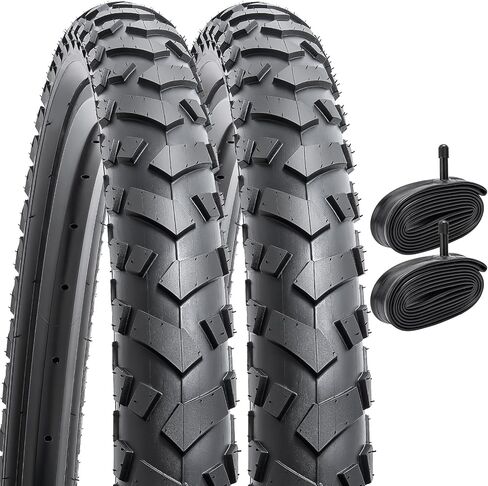 YUNSCM 2-PCS 26" Mountain Bike Tires 26x2.0/50-559 and 26" Heavy Duty Bike Tubes Schrader Valve Compatible with 26 x 2.0 26x2.10 26x2.125 Bicycle Tires and Tubes (P-1062) in Kuwait