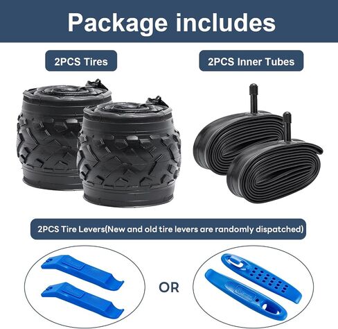 YUNSCM 2-PCS 26" Mountain Bike Tires 26x2.0/50-559 and 26" Heavy Duty Bike Tubes Schrader Valve Compatible with 26 x 2.0 26x2.10 26x2.125 Bicycle Tires and Tubes (P-1062) in Kuwait
