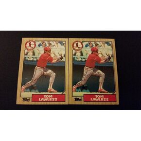 Tom Lawless Cardinals 1987 Topps #647 s succed pen anutograph ja15 - بطاقات البيسبول الموقعة in Saudi Arabia