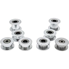 20 Teeth 2GT Idler Pulley Synchronous Wheel Bore 3/4/5/6/8mm with Bearing Belt Width 6/9/10/12/15mm 3D Printer GT2 Timing Pulley(Bore 4mm No Teeth,5pcs,10mm-Silver) in Saudi Arabia