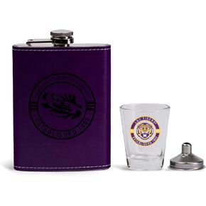 The Memory Company | Licensed NCAA Team Logo Leather Flask with Shot Glass and Funnel Set in Saudi Arabia