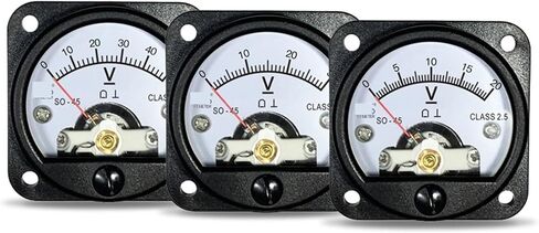 So-45 DC Voltmeter 5V 10V 15V 20V 30V 50V 75V 100V 150V 250V 500V 600V Circular Black Pointer Meter 1Pcs(DC 100V) in Saudi Arabia