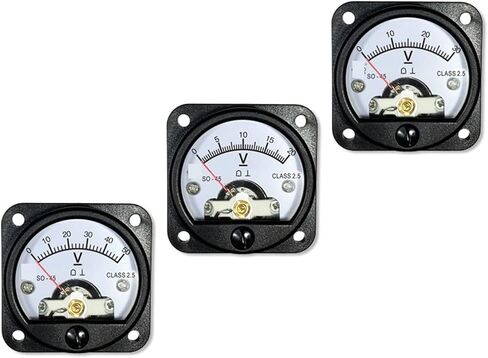 So-45 DC Voltmeter 5V 10V 15V 20V 30V 50V 75V 100V 150V 250V 500V 600V Circular Black Pointer Meter 1Pcs(DC 100V) in Saudi Arabia