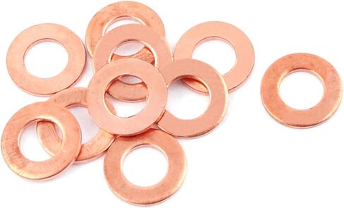 10pcs 6mm x 12mm x 1mm Flat Ring Copper Crush Washer Sealing Gasket Fastener Auto Replacement Parts in Saudi Arabia