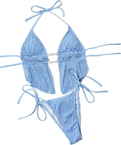 Soly Hux Women Women Halter Tankini Swimsuits Tie Side Side Suit Suit Suities Swimsuit in Saudi Arabia