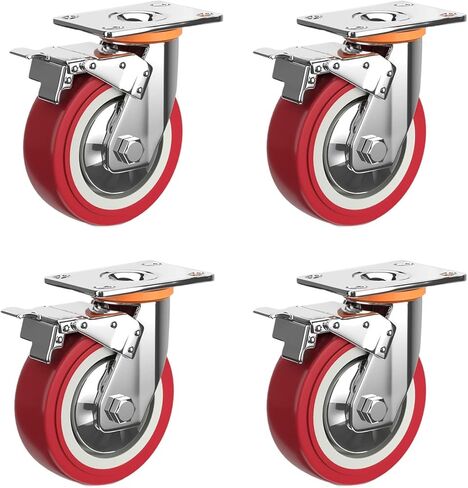 4'' Fixed Heavy Duty Caster, Polyurethane (PU) Industrial Caster, 5'' 6'' No Noise Heavy Duty Caster with Brakes, 8'' Swivel Castors, Push and Pull Smoothly, for Garden in Saudi Arabia