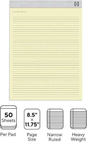 Staples TRU RED™ Notepad, 8.5" x 11.75", Narrow Ruled, White, 50 Sheets/Pad, 6 Pads/Pack (TR57378) in Saudi Arabia