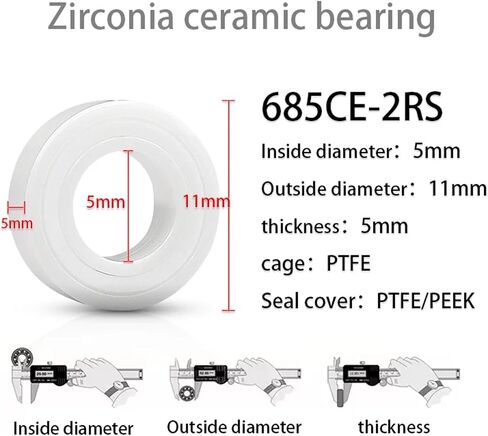 1Pcs Zirconia Ceramic Bearing 683 684 685 686 687 688 2RS(684 2RS 4x9x4mm) in Kuwait