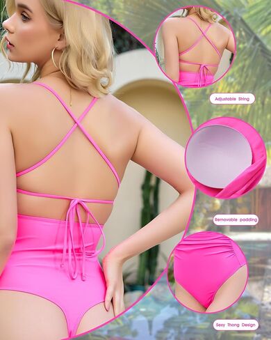 مثير قطعة واحدة للسباحة للنساء Monokini ثونغ الاستحمام بدلة مربعة رقبة التخسيس عالية قطع الدانتيل in Kuwait