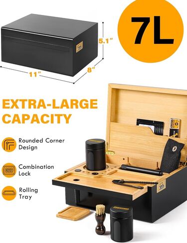 Wooden Treasure Chest Box Vintage Decorative Storage Box With Lock for Home Decor Great Father Day Gifts - 9.2" x 6.3" x 3.7" in Kuwait