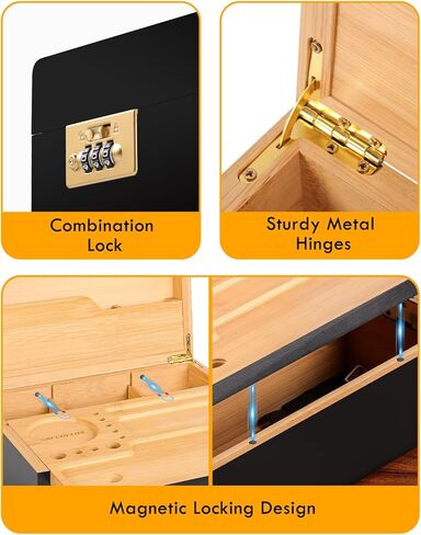 Wooden Treasure Chest Box Vintage Decorative Storage Box With Lock for Home Decor Great Father Day Gifts - 9.2" x 6.3" x 3.7" in Kuwait