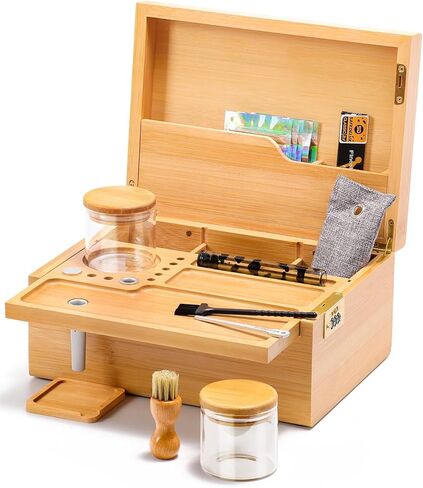 Wooden Treasure Chest Box Vintage Decorative Storage Box With Lock for Home Decor Great Father Day Gifts - 9.2" x 6.3" x 3.7" in Kuwait