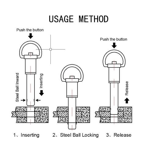 Generic Stainless Steel Ring Quick-Release pin, Grip Button Locking pin, Ball Locking pin with Safety Rope (Dia:1/4, L:1-1/2in), sliver in Saudi Arabia