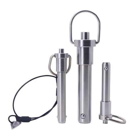 Generic Stainless Steel Ring Quick-Release pin, Grip Button Locking pin, Ball Locking pin with Safety Rope (Dia:1/4, L:1-1/2in), sliver in Saudi Arabia