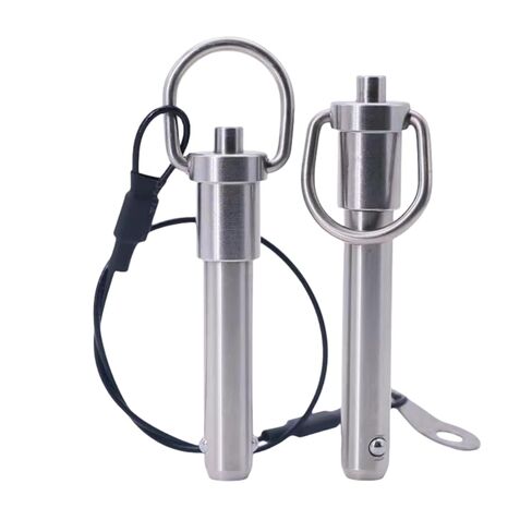 Generic Stainless Steel Ring Quick-Release pin, Grip Button Locking pin, Ball Locking pin with Safety Rope (Dia:1/4, L:1-1/2in), sliver in Saudi Arabia
