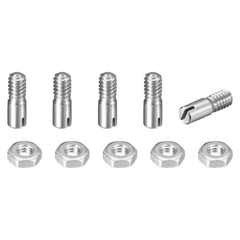 uxcell 5Pcs Slotted Cylindrical Pin, M2.5 x 16mm 304 Stainless Steel Dowel External Thread Locating Pin Slotted Screw with Nut for Cabinet Furniture Installation (GB878) in Saudi Arabia
