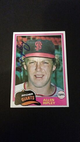 Allen Ripley Giants 1981 Topps #144 Sox Authentic Motograph FB15 - بطاقات البيسبول الموقعة in Saudi Arabia