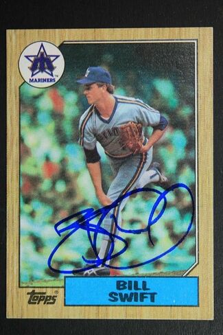 Bill Swift Mariners 1987 Topps #67 Rockies Signed Authentic Autograph JA15 - Autographed Baseball Cards in Saudi Arabia