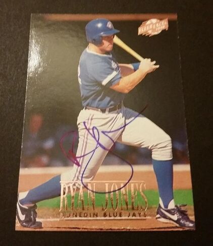 Ryan Jones Jays 1996 Fleer Excel #115 Authentic Signed Autograph M15 - MLB Autographed Baseball Cards in Saudi Arabia