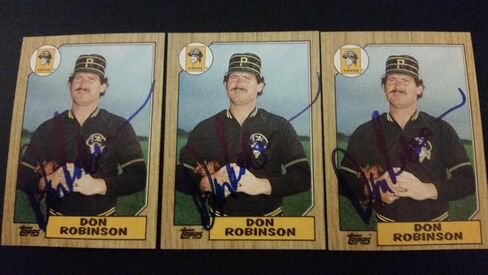 Don Robinson Pirates 1987 Topps #712 Pirates Ink Signed Auth Autograph JA15 - Autographed Baseball Cards in Saudi Arabia