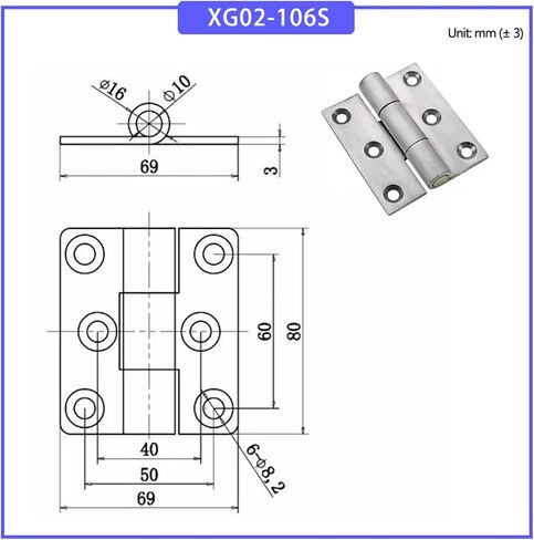 المفصلات السميكة الثقيلة 304 الفولاذ المقاوم للصدأ 1pcs (XG02-118) in Saudi Arabia