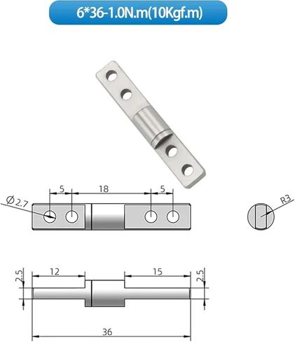 Type I Small Damping Shaft Round Rod-Shaped 360-Degree Rotating Hinge 1Pcs in Saudi Arabia