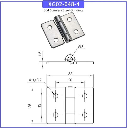 Equipment Cabinet Door Hinges 304 Stainless 1Pcs(XG02-048-4S-2) in Saudi Arabia