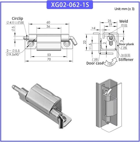304 Stainless Steel Detachable Hinge Cabinet Doors with Concealed Liner Type 1Pcs(XG02-062-2S) in Saudi Arabia