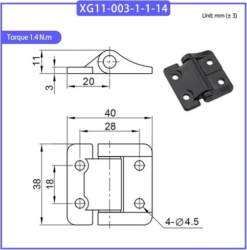 Adjustable Damping Hinges Torque Couplings 1Pcs(XG11-003-1-1-23Black) in Saudi Arabia
