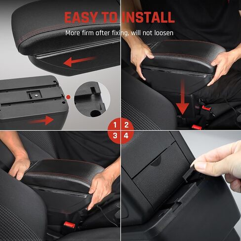 Car Armrest Box for Chevrolet Chevy Trax Accessories Center Console Cup Holder Leather Double-Layer Storage Box with 7 USB Ports (2016-2020 Trax, 7USB Black Thread) in Saudi Arabia