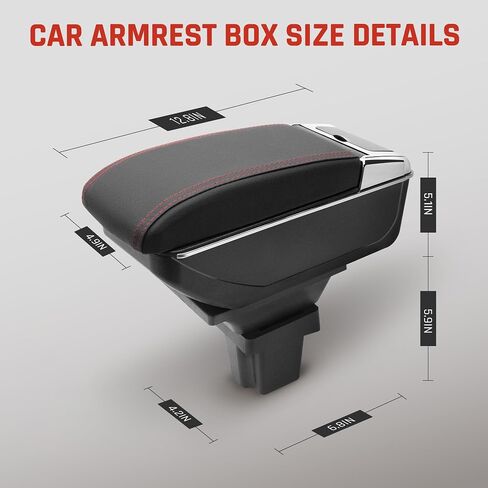 Car Armrest Box for Chevrolet Chevy Trax Accessories Center Console Cup Holder Leather Double-Layer Storage Box with 7 USB Ports (2016-2020 Trax, 7USB Black Thread) in Saudi Arabia