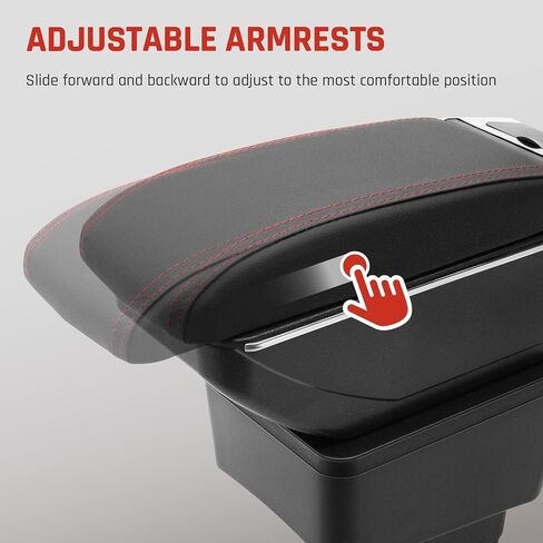 Car Armrest Box for Chevrolet Chevy Trax Accessories Center Console Cup Holder Leather Double-Layer Storage Box with 7 USB Ports (2016-2020 Trax, 7USB Black Thread) in Saudi Arabia