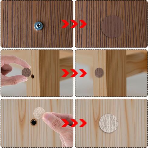 324 PCS Self-Adhesive Screw Holes Covers Stickers, Screw Covers Wood Stickers 21 mm Waterproof Dustproof Self Tapping PVC Plastic Cap Cover Sticker for Wood Furniture Cabinets Wall Desk, 6 Colors in Saudi Arabia