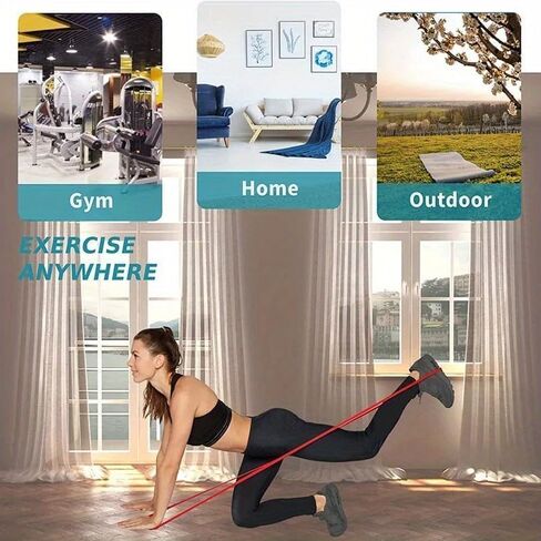 Resistance Bands Set - 5 Adjustable Exercise Bands, Handles, Door Anchor and Carry Bag | Pull Up Assistance Bands, Workout Bands Resistance, Large Rubber Bands Heavy Duty & Bands for Working Out in Saudi Arabia