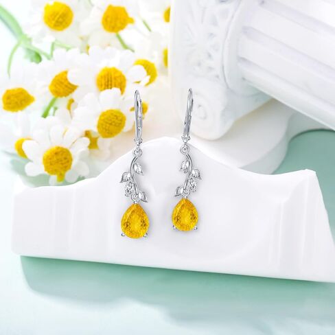 Teardrop Moss Agate Earrings for Women 925 Sterling Silver Leaf Green Moss Agate Dangle Earrings with Halo Cubic Zirconia, Earrings Jewelry for Her in Saudi Arabia