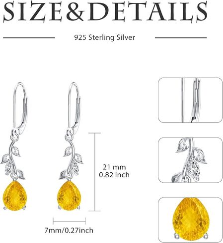 Teardrop Moss Agate Earrings for Women 925 Sterling Silver Leaf Green Moss Agate Dangle Earrings with Halo Cubic Zirconia, Earrings Jewelry for Her in Saudi Arabia