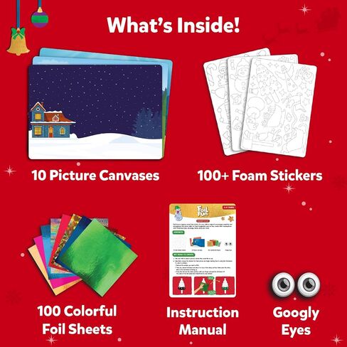 Skillmatics Art & Craft Activity - Foil Fun Holiday Magic, No Mess Art for Kids, Christmas Craft Kits & Supplies, DIY Creative Activity, Gifts for Boys & Girls Ages 4, 5, 6, 7, 8, 9 in Kuwait